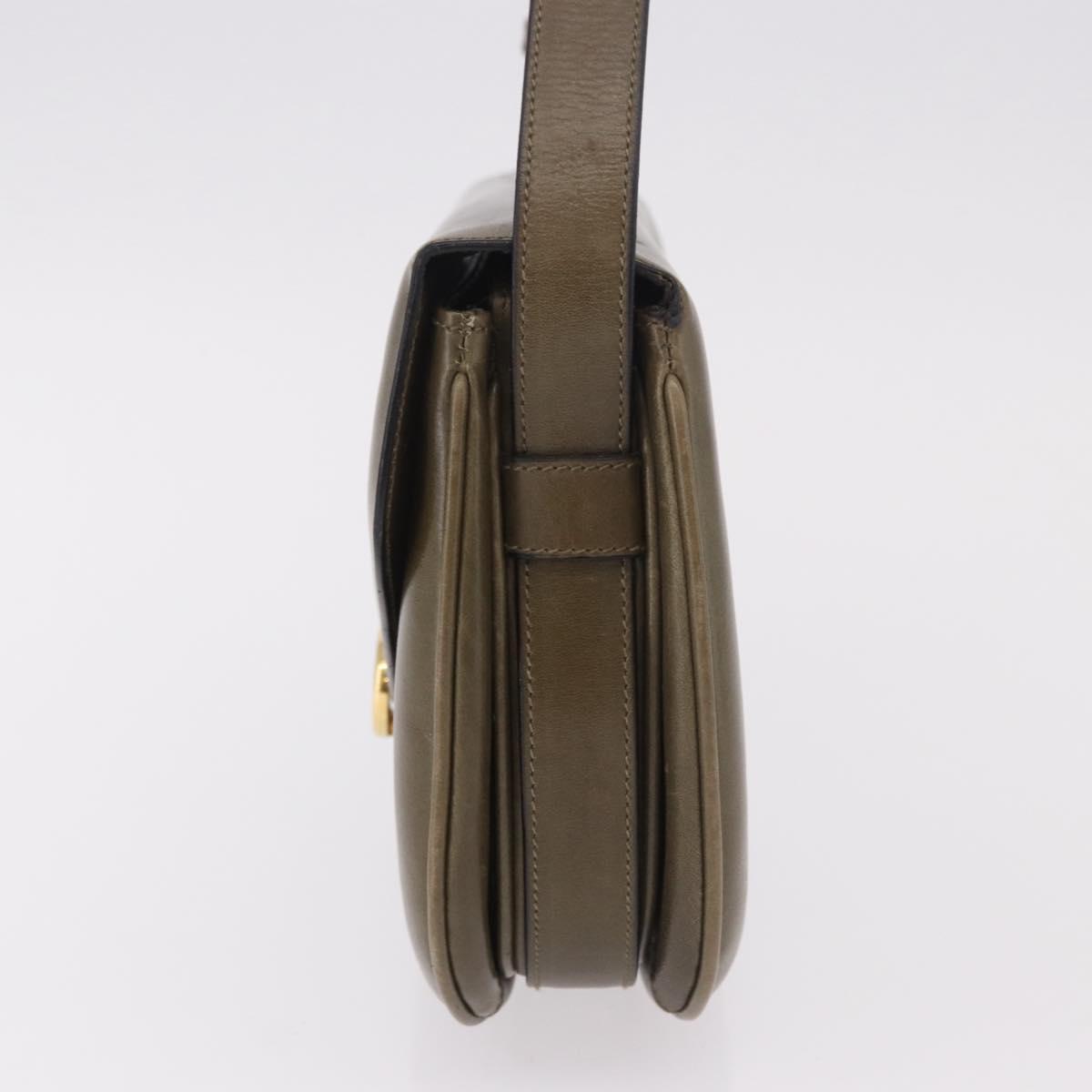 CELINE Shoulder Bag Leather Green Gold Auth 190980 - Jerrillo image 4