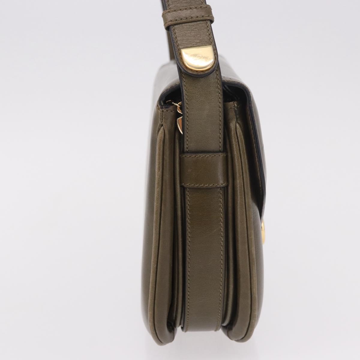 CELINE Shoulder Bag Leather Green Gold Auth 190980 - Jerrillo image 5