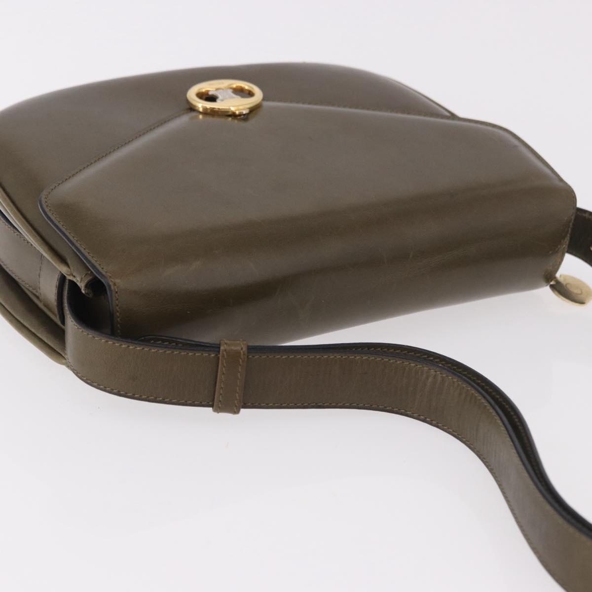 CELINE Shoulder Bag Leather Green Gold Auth 190980 - Jerrillo image 7