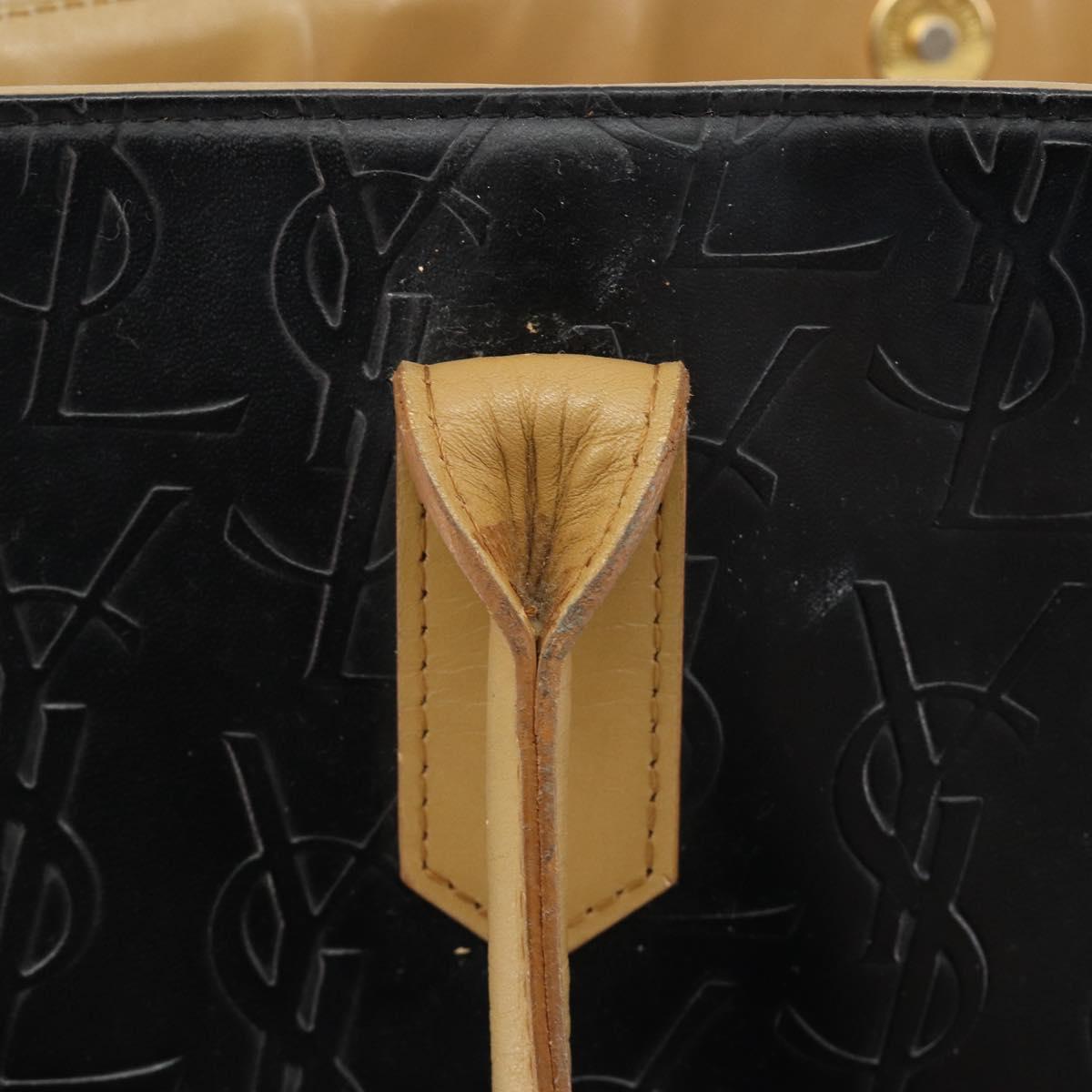 SAINT LAURENT Tote Bag Leather Black Beige Auth 191020 - Jerrillo image 10