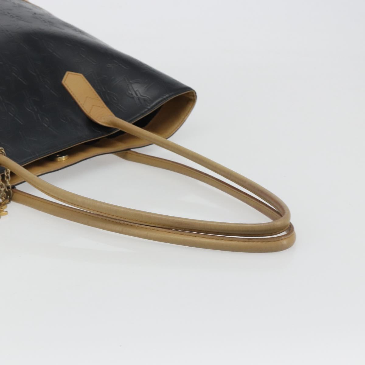 SAINT LAURENT Tote Bag Leather Black Beige Auth 191020 - Jerrillo image 7