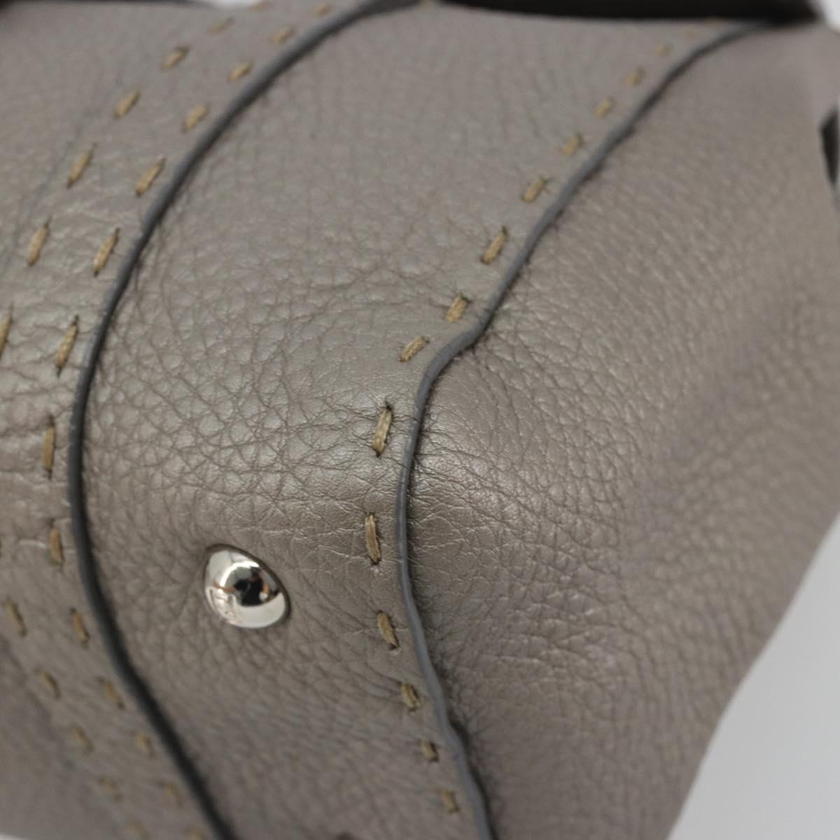 FENDI Selleria Mini Linda Hand Bag Leather Silver Auth 191083A - Jerrillo image 10