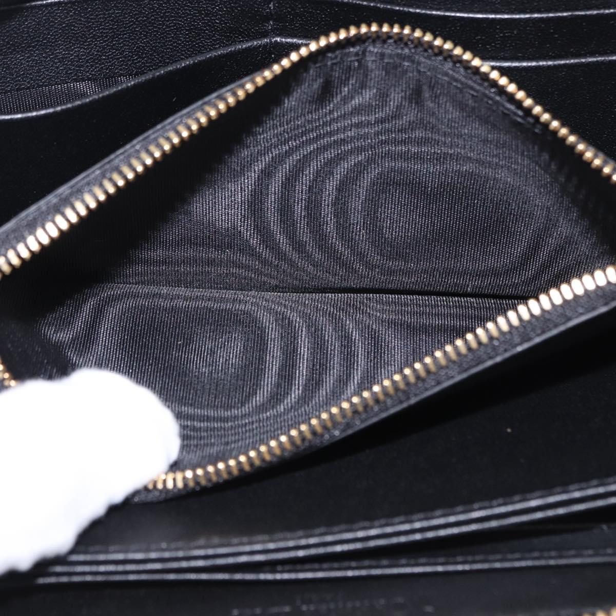 Christian Dior Lady Dior Canage Long Wallet Lamb Skin Black Gold Auth 191131M - Jerrillo image 10