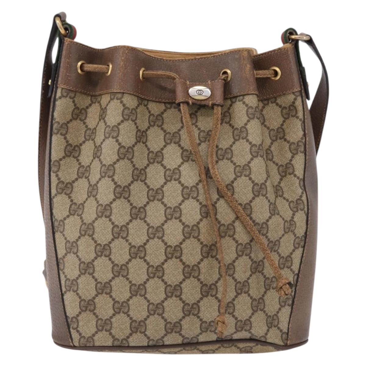 GUCCI GG Supreme Web Sherry Line Bag PVC Beige Gold 41 02 034 Auth 191135 - Jerrillo image 2
