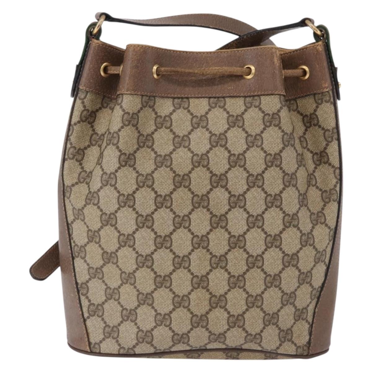 GUCCI GG Supreme Web Sherry Line Bag PVC Beige Gold 41 02 034 Auth 191135 - Jerrillo image 3
