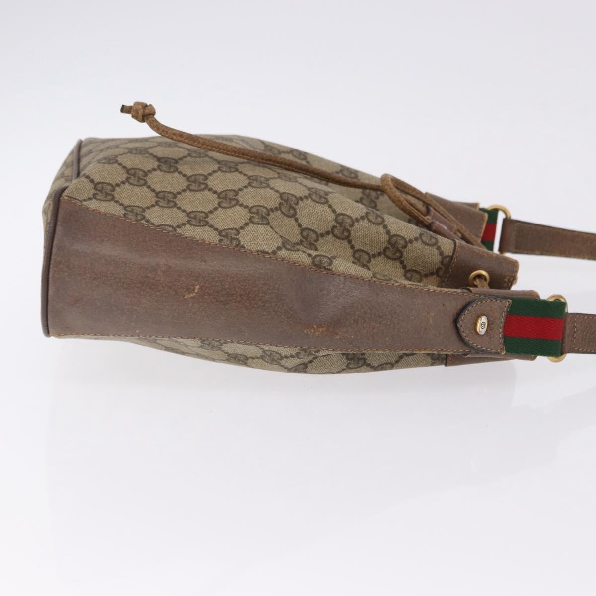 GUCCI GG Supreme Web Sherry Line Bag PVC Beige Gold 41 02 034 Auth 191135 - Jerrillo image 4
