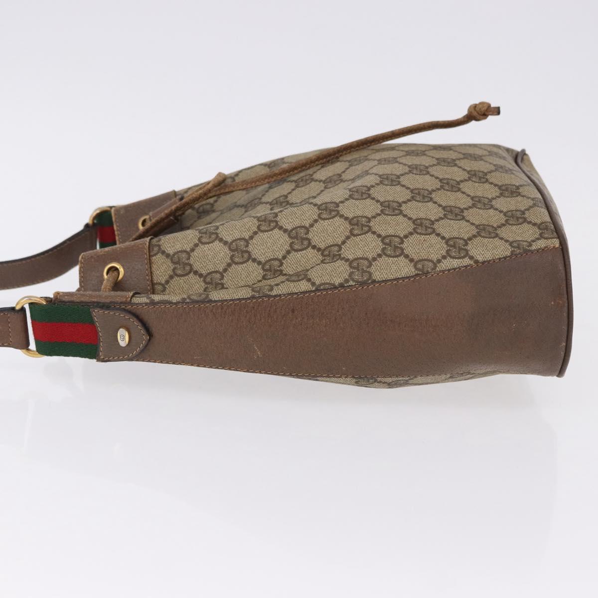 GUCCI GG Supreme Web Sherry Line Bag PVC Beige Gold 41 02 034 Auth 191135 - Jerrillo image 5