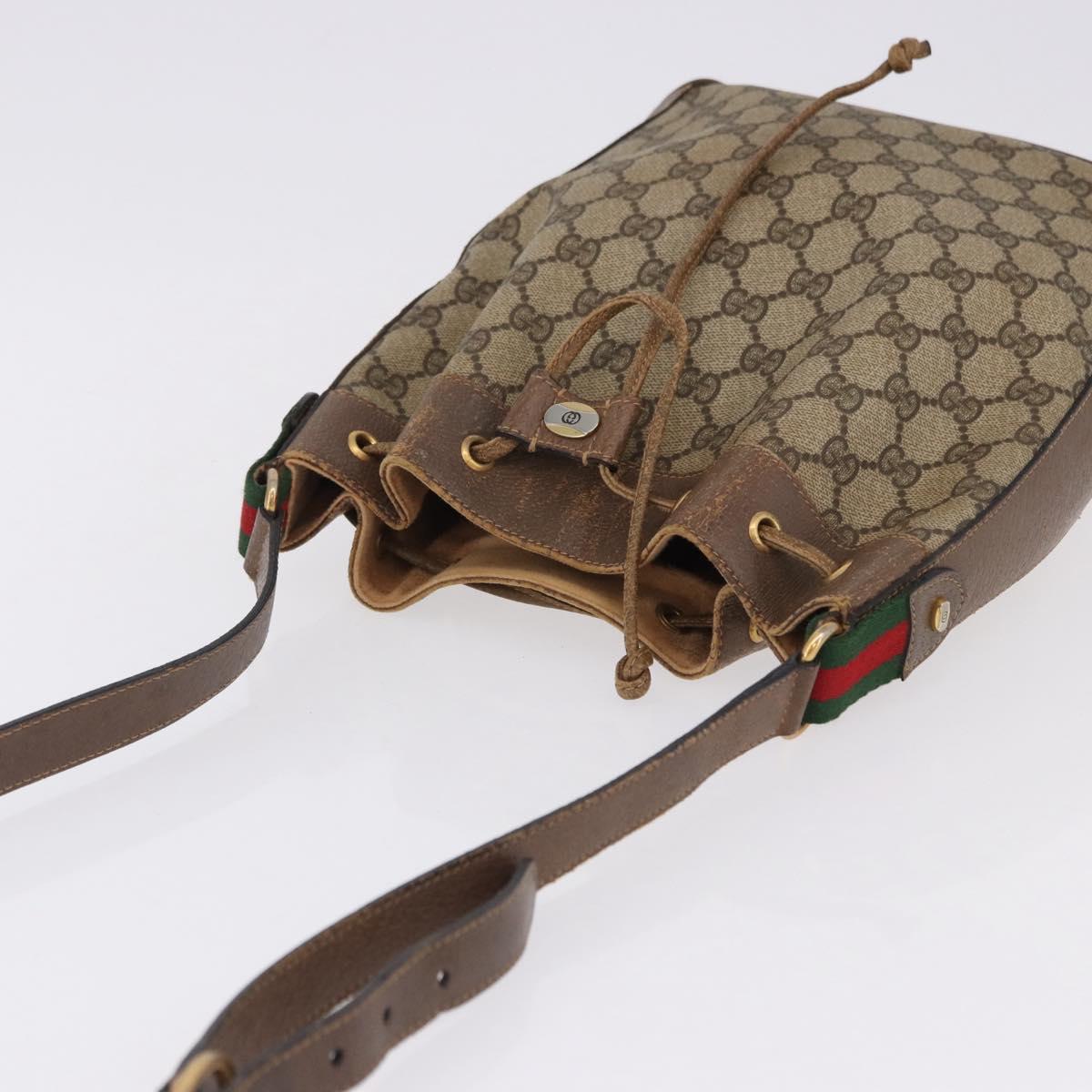 GUCCI GG Supreme Web Sherry Line Bag PVC Beige Gold 41 02 034 Auth 191135 - Jerrillo image 6