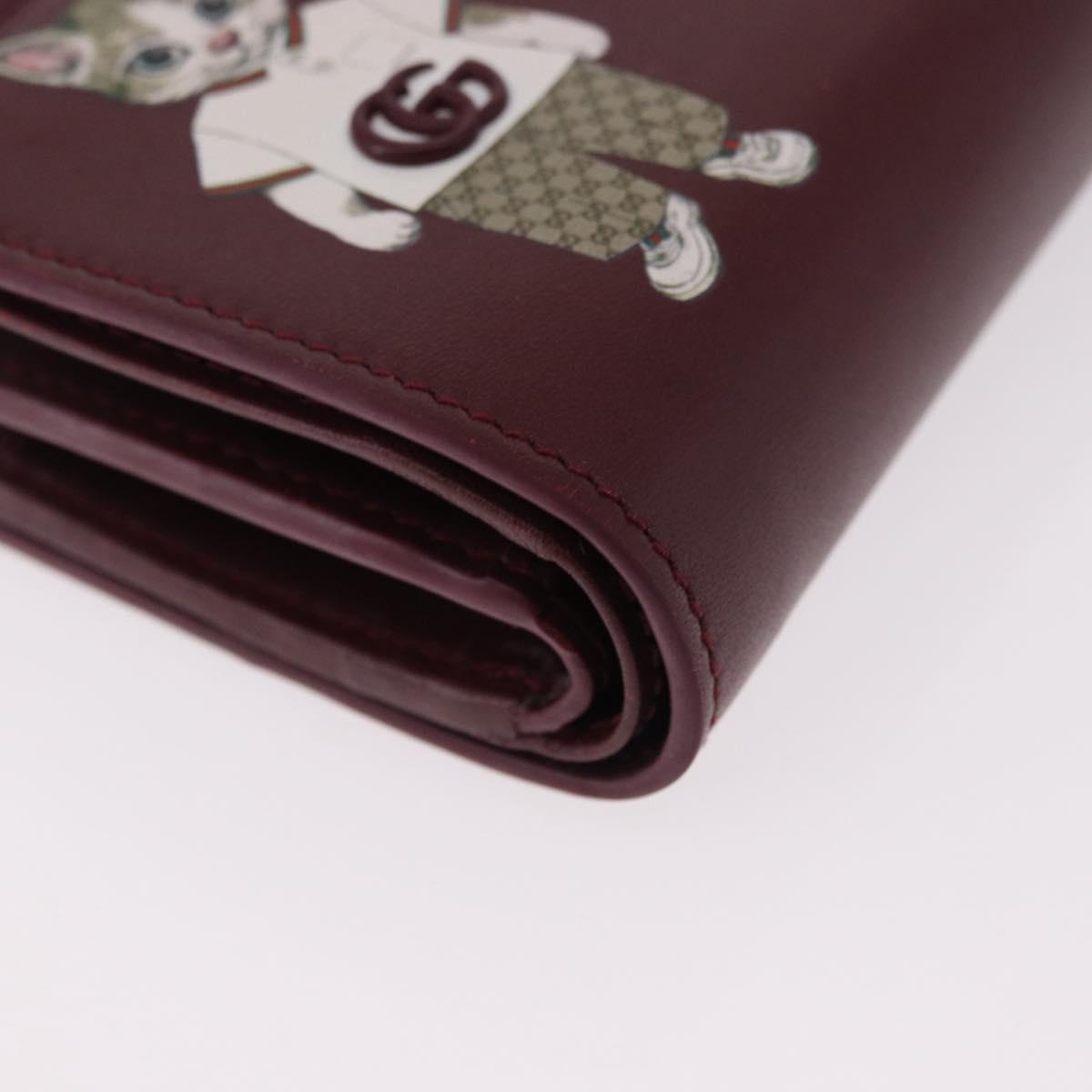 GUCCI Wallet Leather Higuchi Yuko Collaboration Bordeaux 847923 Auth 191265SM - Jerrillo image 7