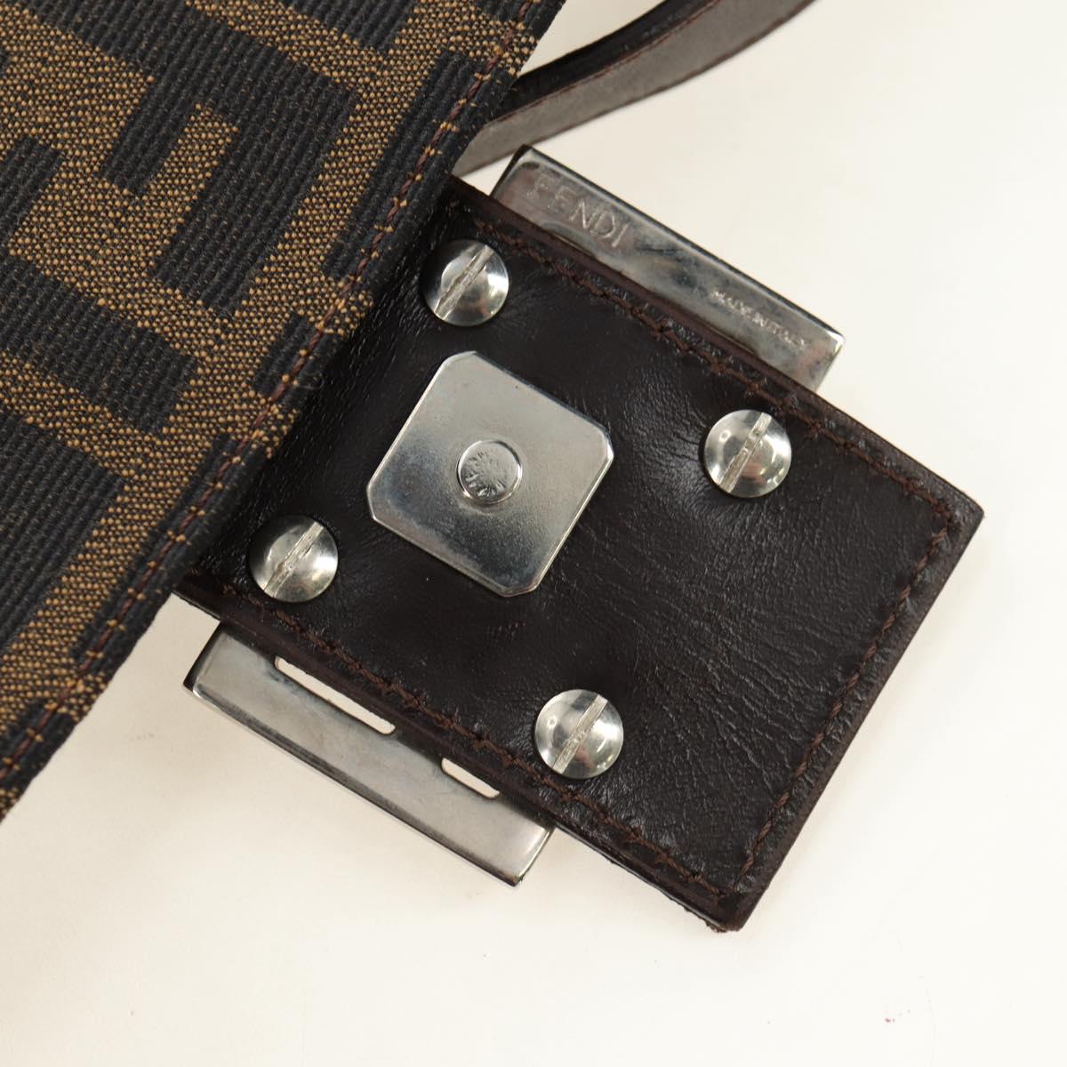 FENDI Zucca Canvas Mamma Baguette Shoulder Bag Black Brown Auth 191291SAV - Jerrillo image 9