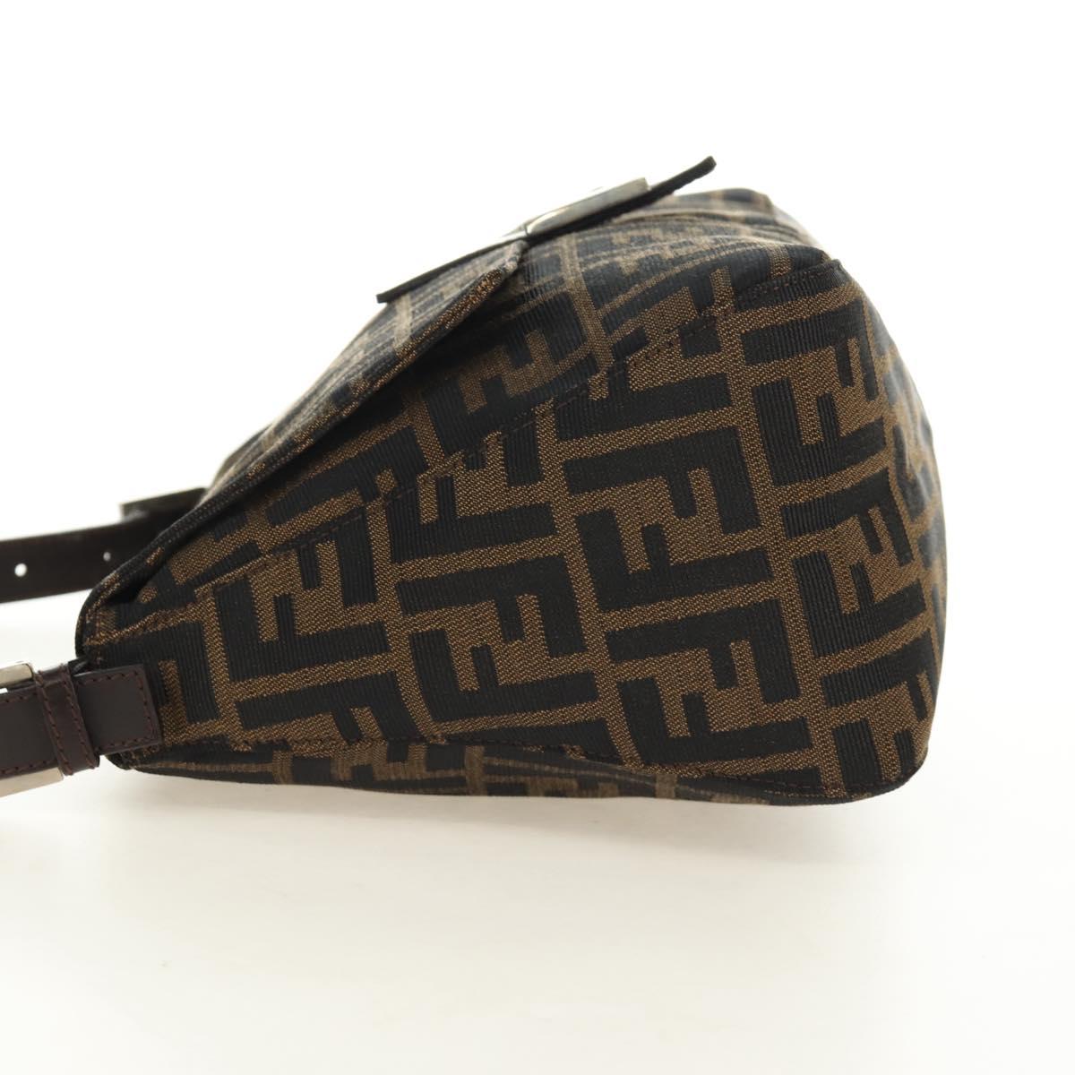 FENDI Zucca Canvas Mamma Baguette Shoulder Bag Black Brown Auth 191291SAV - Jerrillo image 3