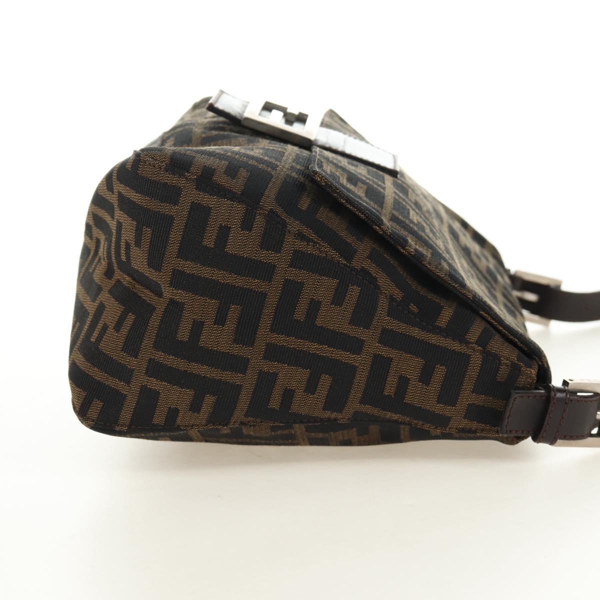 FENDI Zucca Canvas Mamma Baguette Shoulder Bag Black Brown Auth 191291SAV - Jerrillo image 4