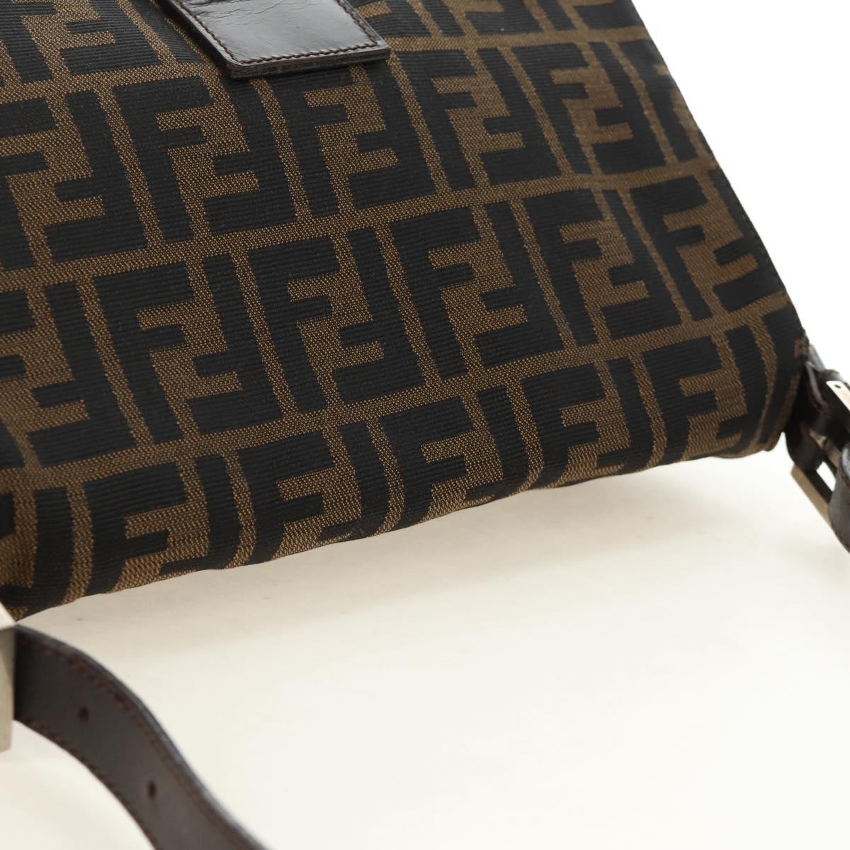 FENDI Zucca Canvas Mamma Baguette Shoulder Bag Black Brown Auth 191291SAV - Jerrillo image 6