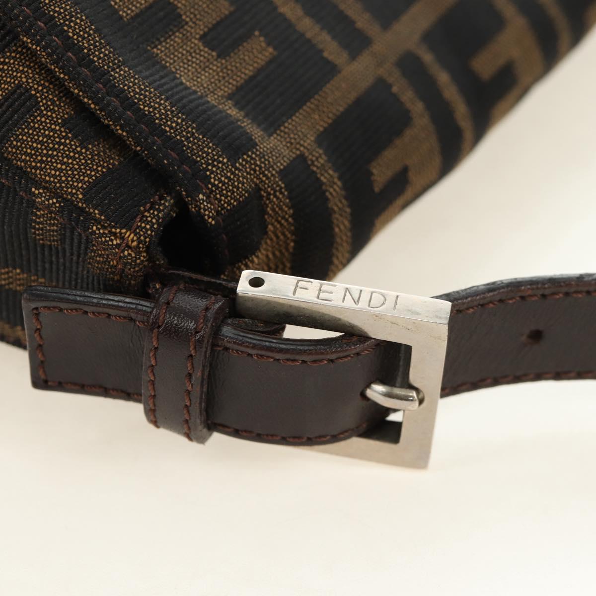 FENDI Zucca Canvas Mamma Baguette Shoulder Bag Black Brown Auth 191291SAV - Jerrillo image 8