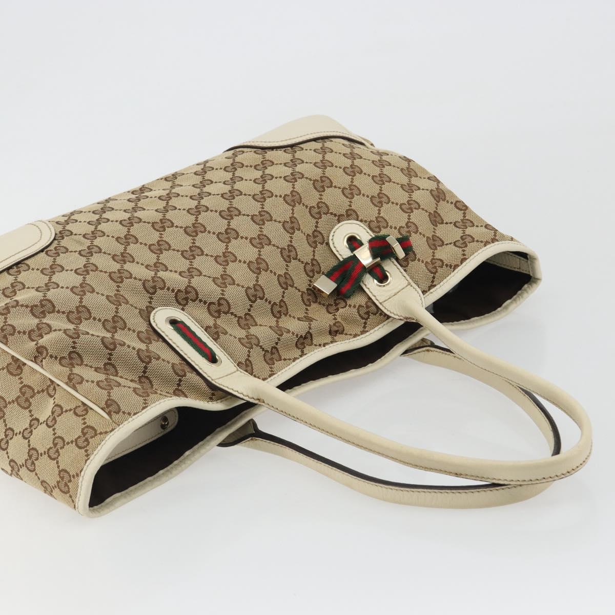 GUCCI GG Canvas Princi Tote Bag Beige Gold 163805 Auth 191309V - Jerrillo image 6