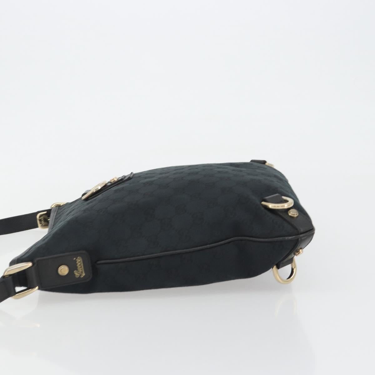 GUCCI GG Canvas Abbey Shoulder Bag Black Gold 131326 Auth 191311A - Jerrillo image 4