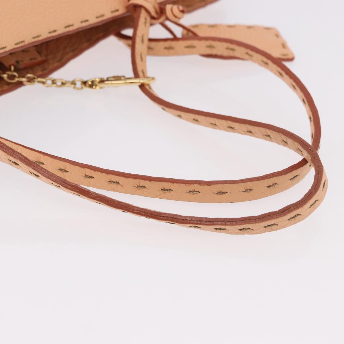 FENDI Celeria Hand Bag Leather With Pouch Orange Gold Auth 191347V - Jerrillo image 8