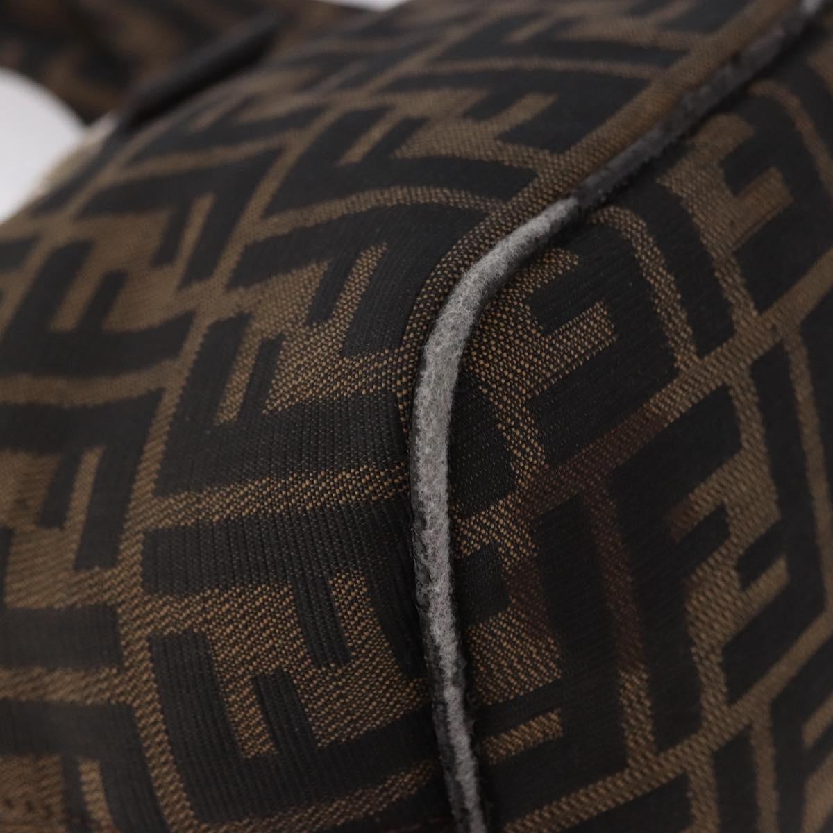 FENDI Zucca Canvas Mamma Baguette Shoulder Bag Brown Black Auth 191375 - Jerrillo image 9