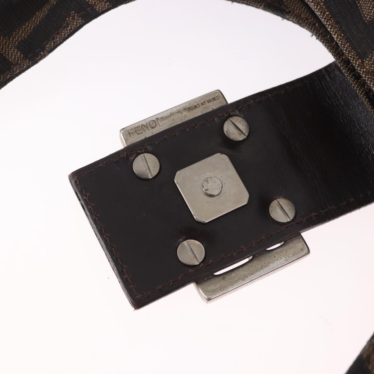 FENDI Zucca Canvas Mamma Baguette Shoulder Bag Brown Black Auth 191375 - Jerrillo image 10