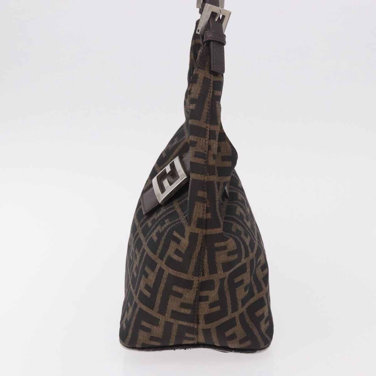 FENDI Zucca Canvas Mamma Baguette Shoulder Bag Brown Black Auth 191375 - Jerrillo image 3
