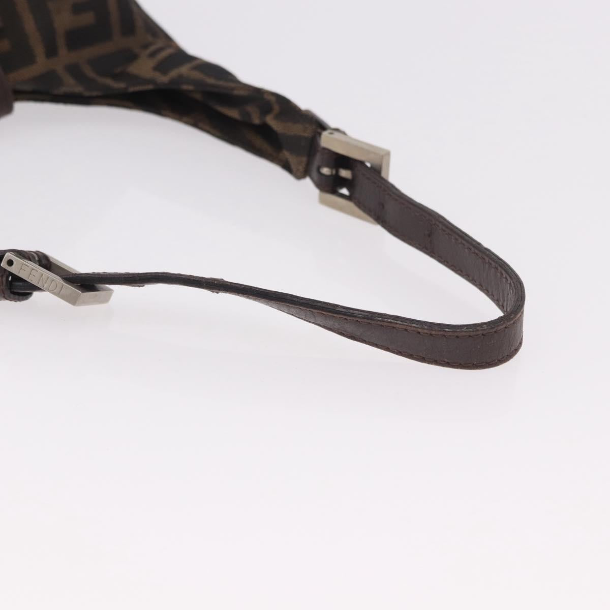 FENDI Zucca Canvas Mamma Baguette Shoulder Bag Brown Black Auth 191375 - Jerrillo image 7