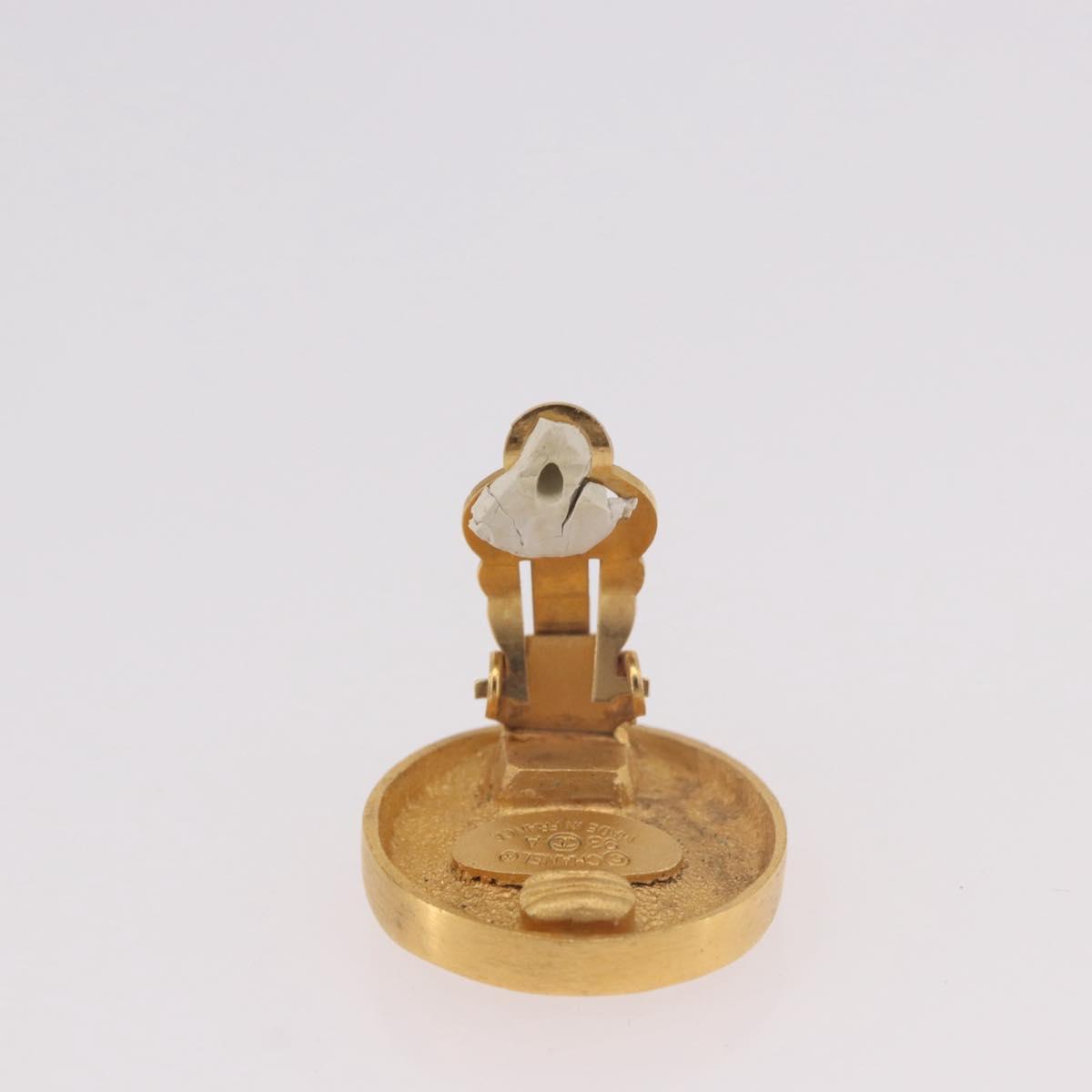 CHANEL COCO Mark Earring Metal Gold Tone CC Auth 191417 - Jerrillo image 10
