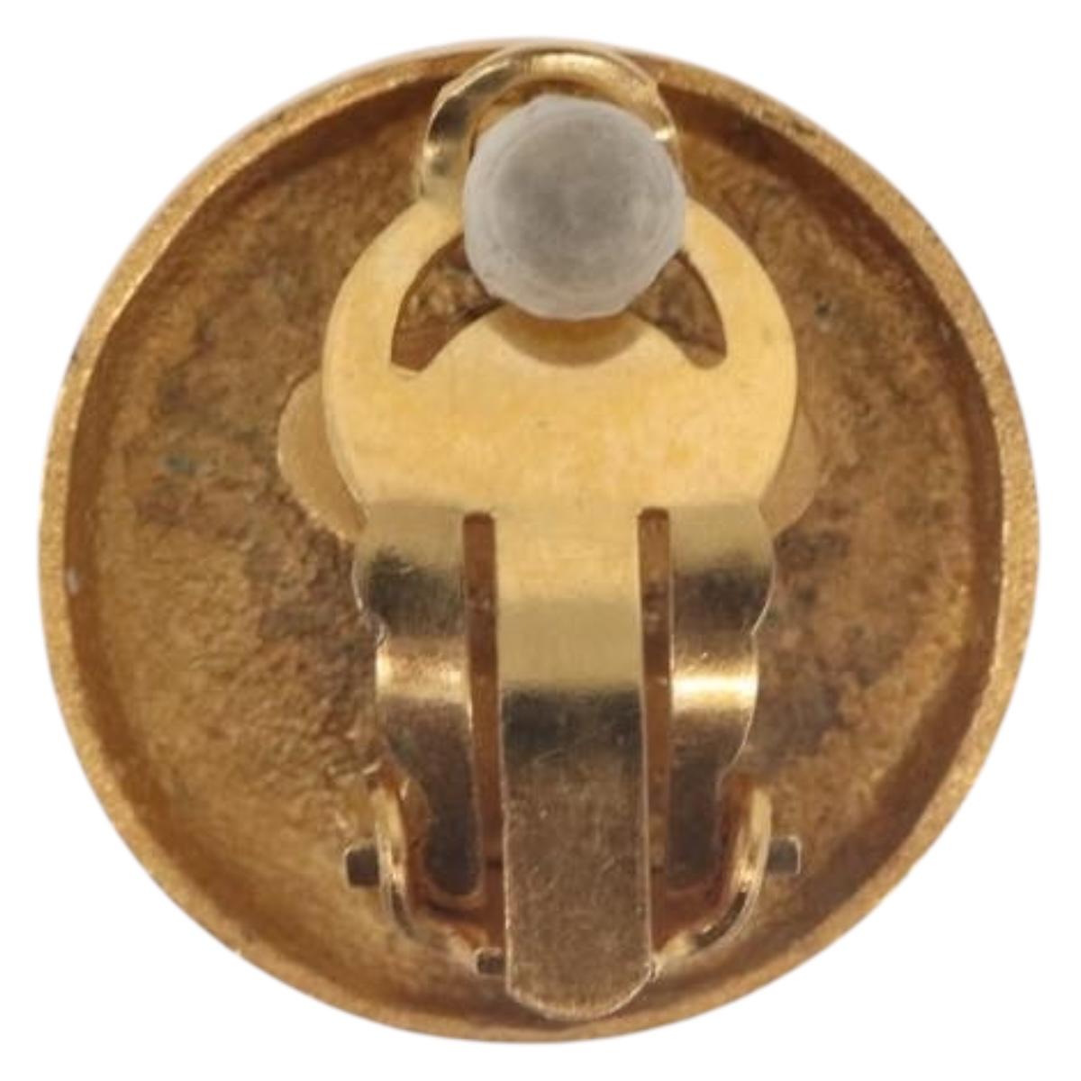 CHANEL COCO Mark Earring Metal Gold Tone CC Auth 191417 - Jerrillo image 4