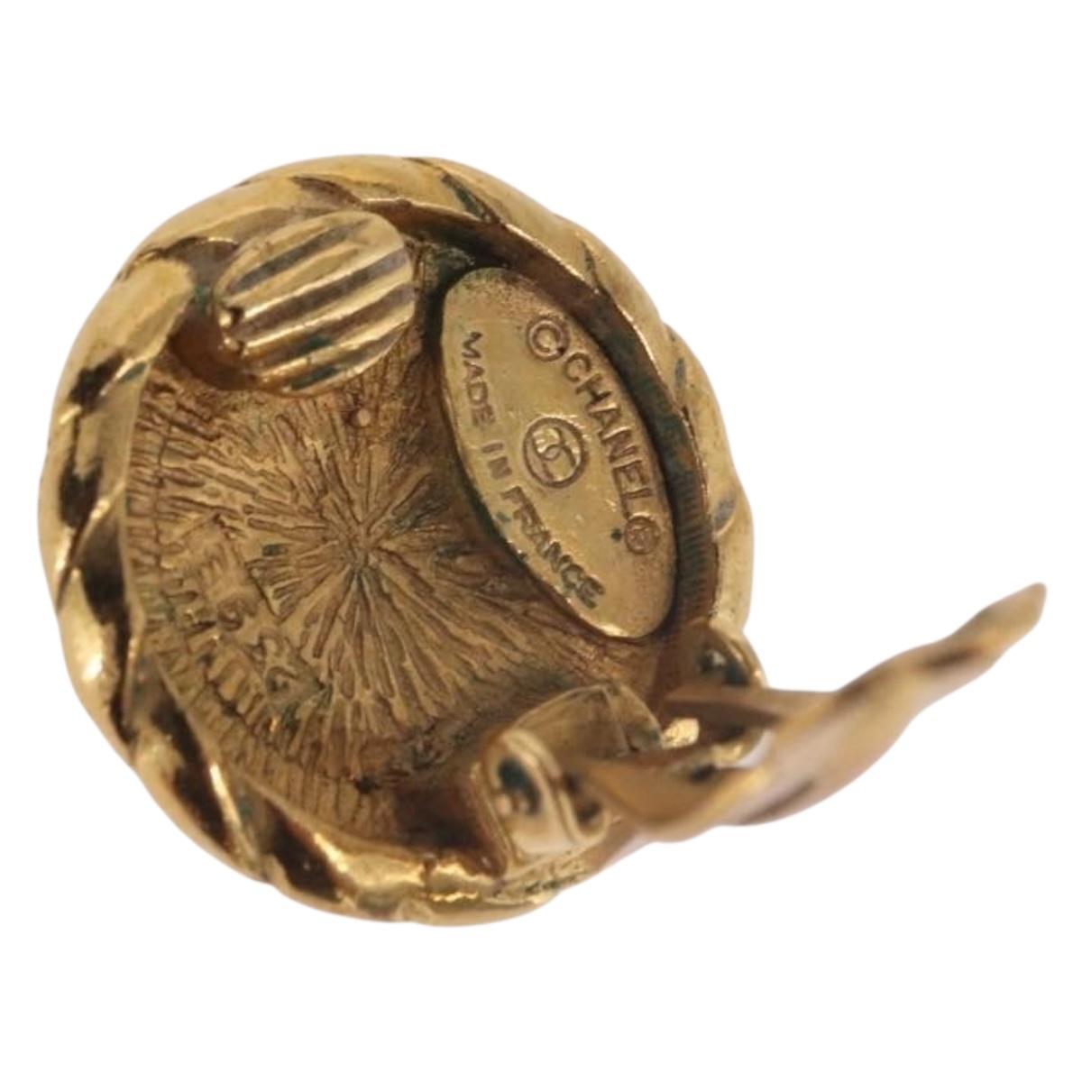 CHANEL COCO Mark Earring Metal Gold Tone CC Auth 191418V - Jerrillo image 5