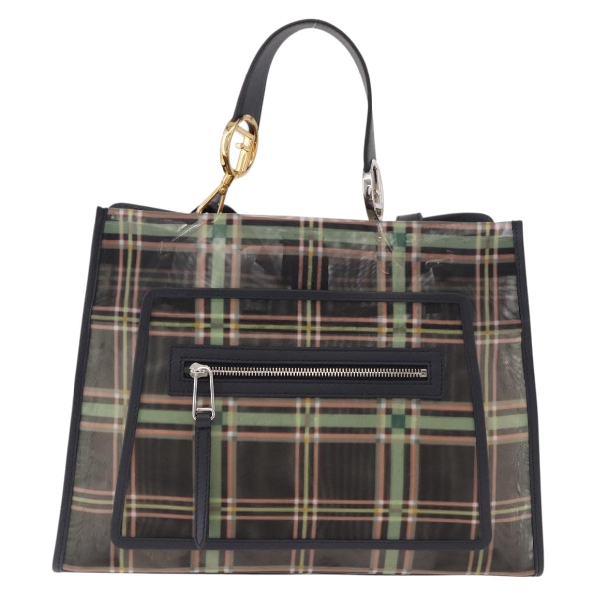 FENDI Hand Bag Mesh 2way Navy Silver Gold Auth 191470M - Jerrillo image 2