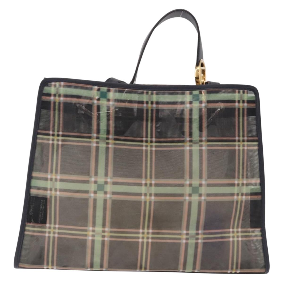 FENDI Hand Bag Mesh 2way Navy Silver Gold Auth 191470M - Jerrillo image 3