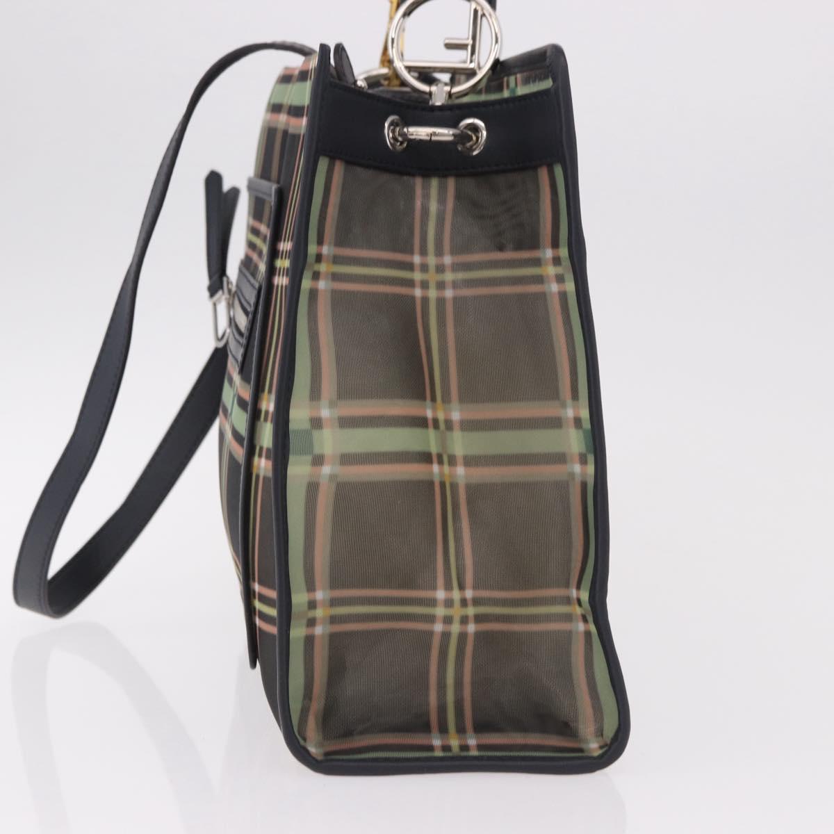FENDI Hand Bag Mesh 2way Navy Silver Gold Auth 191470M - Jerrillo image 4