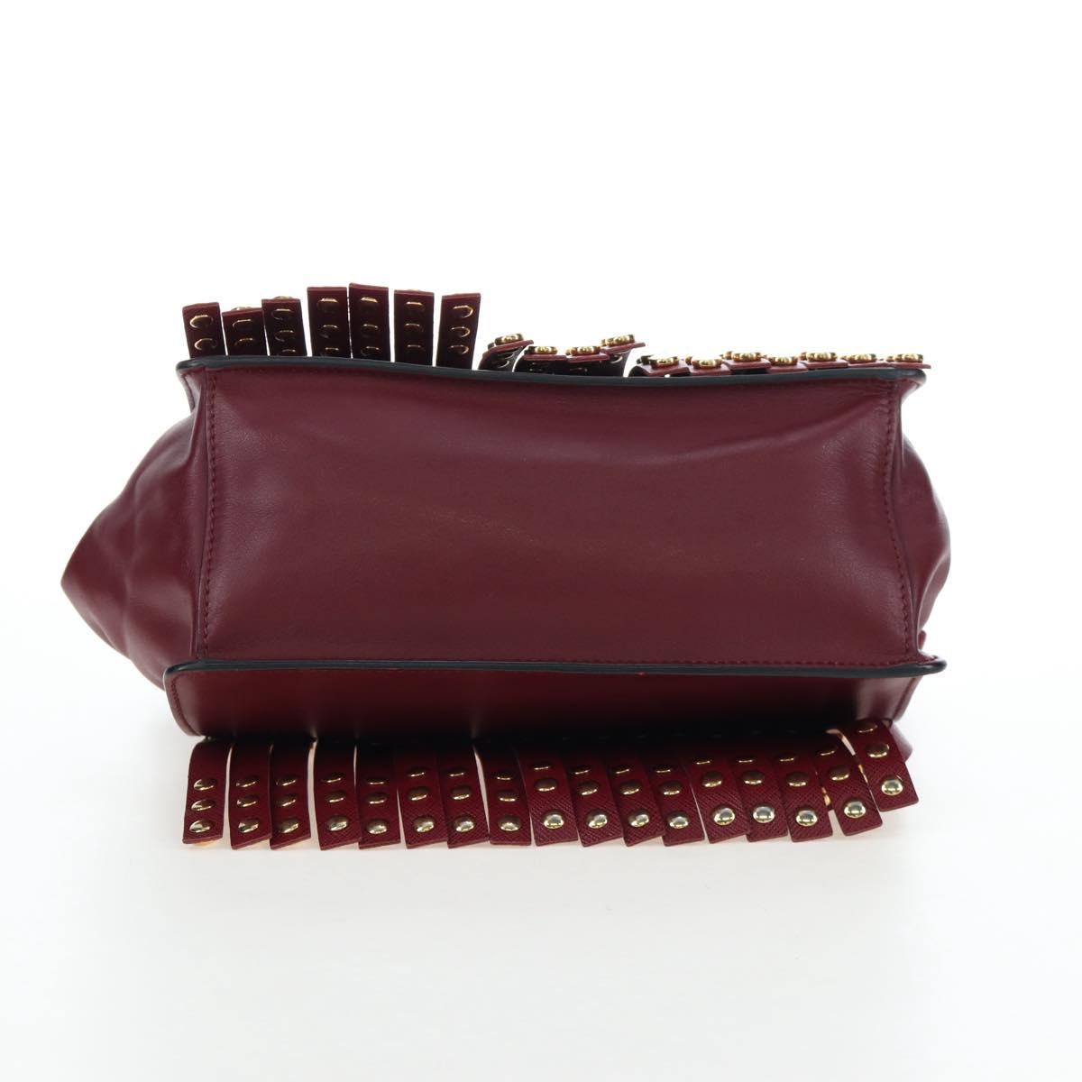 PRADA Shoulder Bag Safiano leather Bordeaux Gold Auth 191473V - Jerrillo image 5