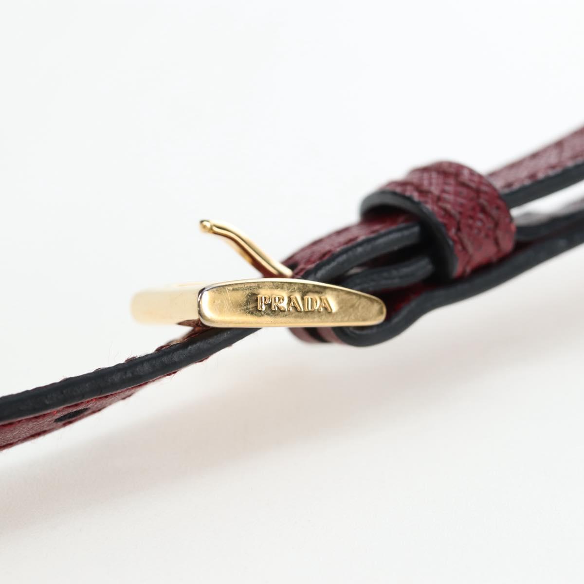 PRADA Shoulder Bag Safiano leather Bordeaux Gold Auth 191473V - Jerrillo image 9