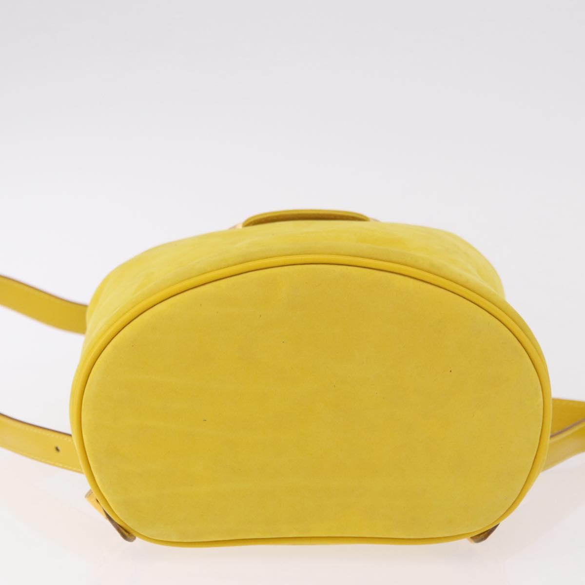 Salvatore Ferragamo Gancini Backpack Suede Yellow Gold Auth 191490A - Jerrillo image 6