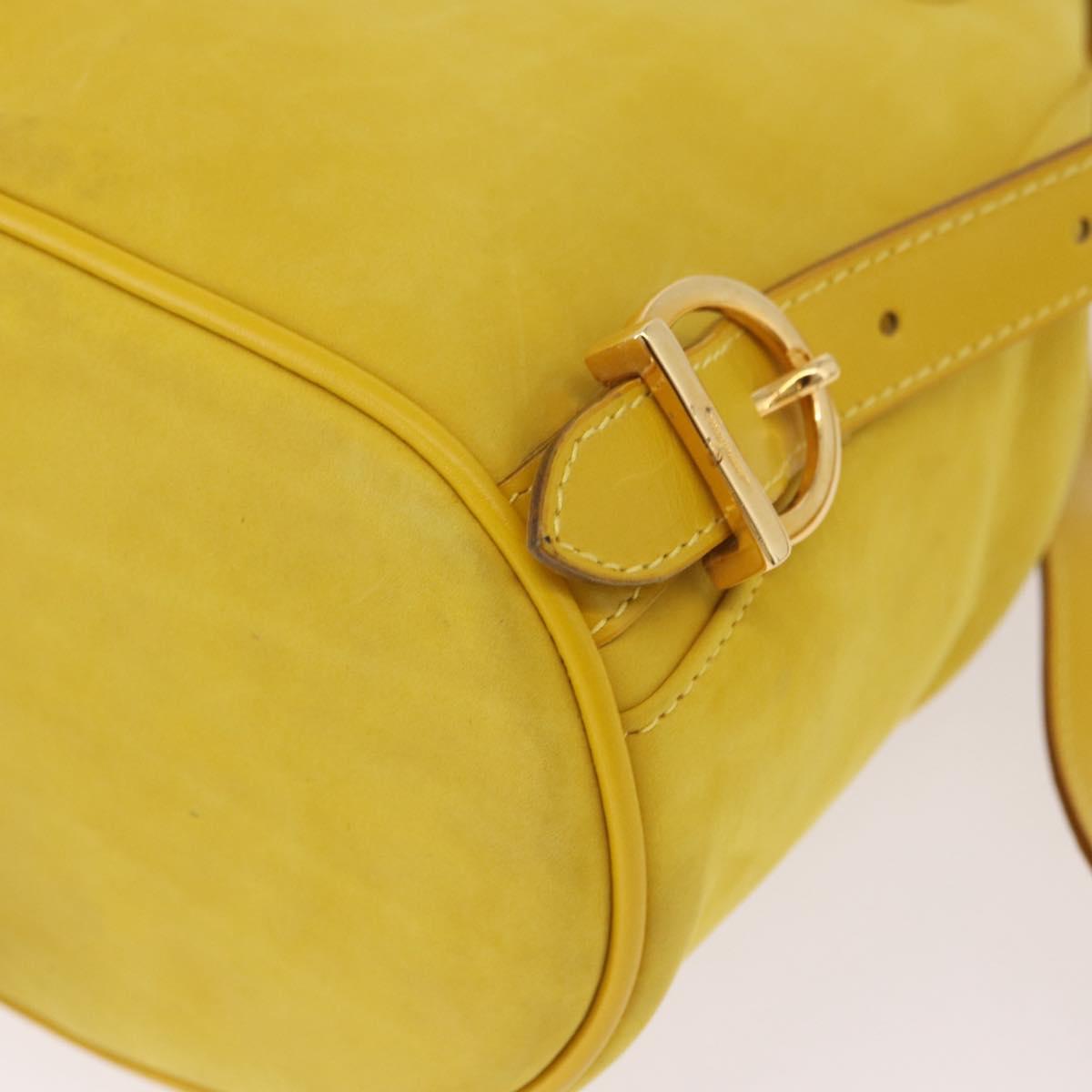 Salvatore Ferragamo Gancini Backpack Suede Yellow Gold Auth 191490A - Jerrillo image 10