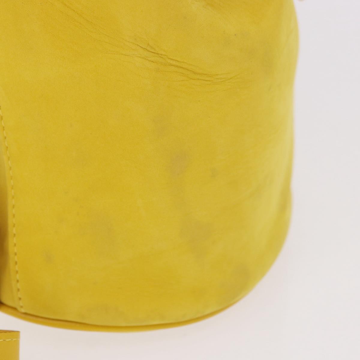 Salvatore Ferragamo Gancini Backpack Suede Yellow Gold Auth 191490A - Jerrillo image 5