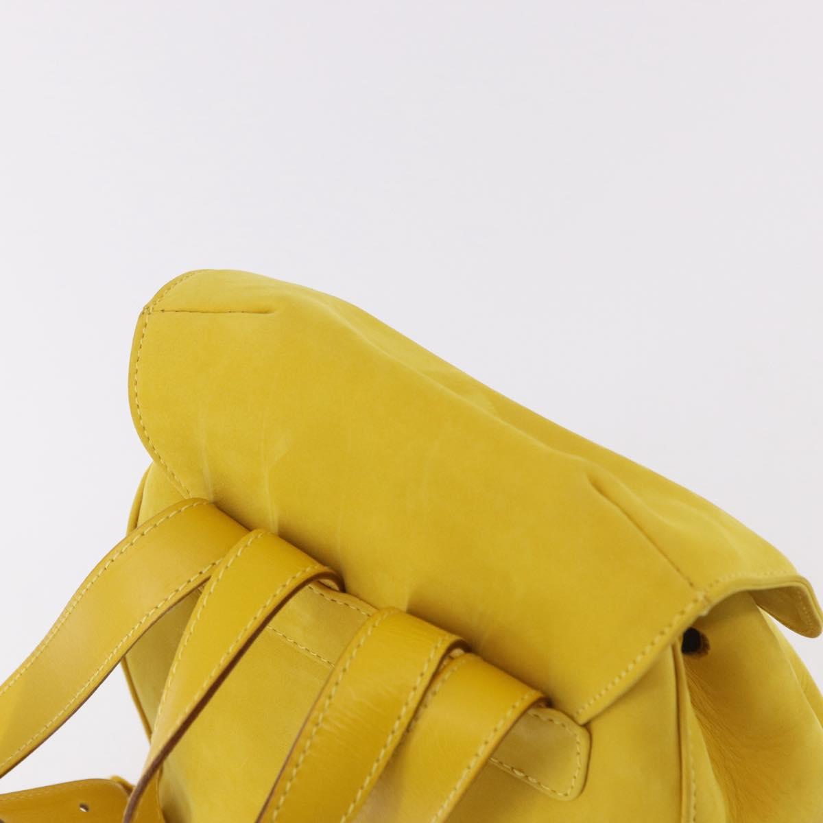 Salvatore Ferragamo Gancini Backpack Suede Yellow Gold Auth 191490A - Jerrillo image 7