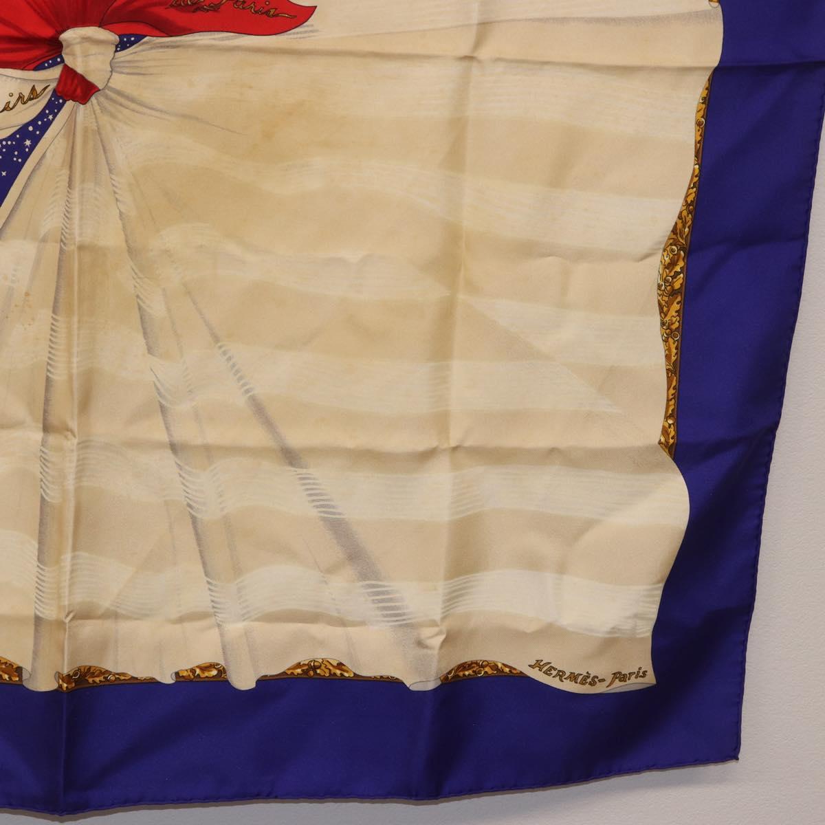 HERMES Carre 90 Scarf "Souvenirs de Paris" Silk Blue Beige Auth 191677 - Jerrillo image 10