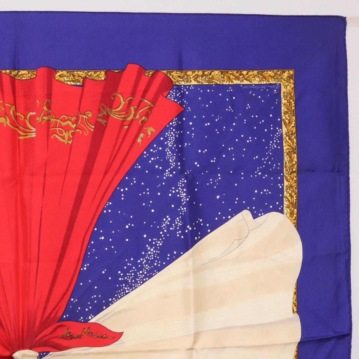 HERMES Carre 90 Scarf "Souvenirs de Paris" Silk Blue Beige Auth 191677 - Jerrillo image 4