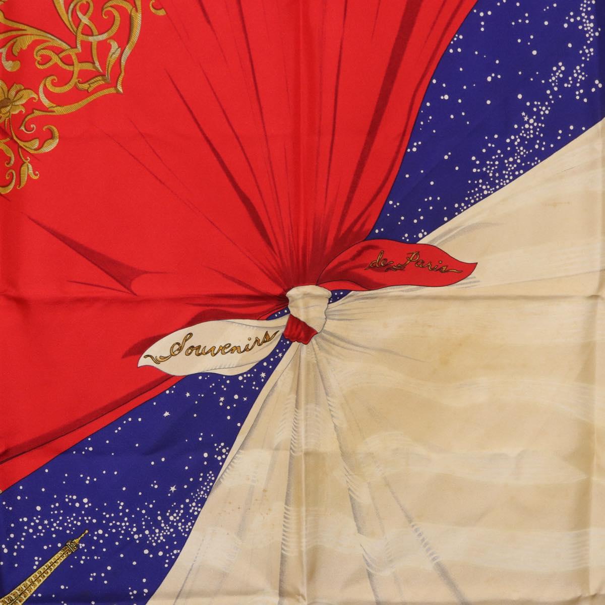 HERMES Carre 90 Scarf "Souvenirs de Paris" Silk Blue Beige Auth 191677 - Jerrillo image 6