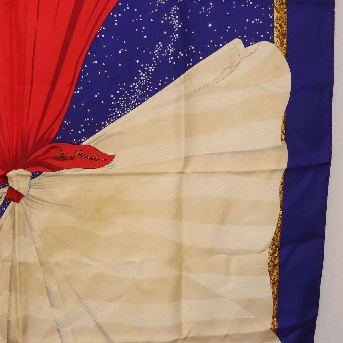 HERMES Carre 90 Scarf "Souvenirs de Paris" Silk Blue Beige Auth 191677 - Jerrillo image 7