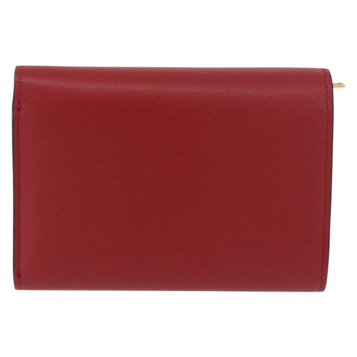 LOEWE Studio Ghibli No-Face Compact Wallet Leather Red Gold Auth 191680SM - Jerrillo image 2