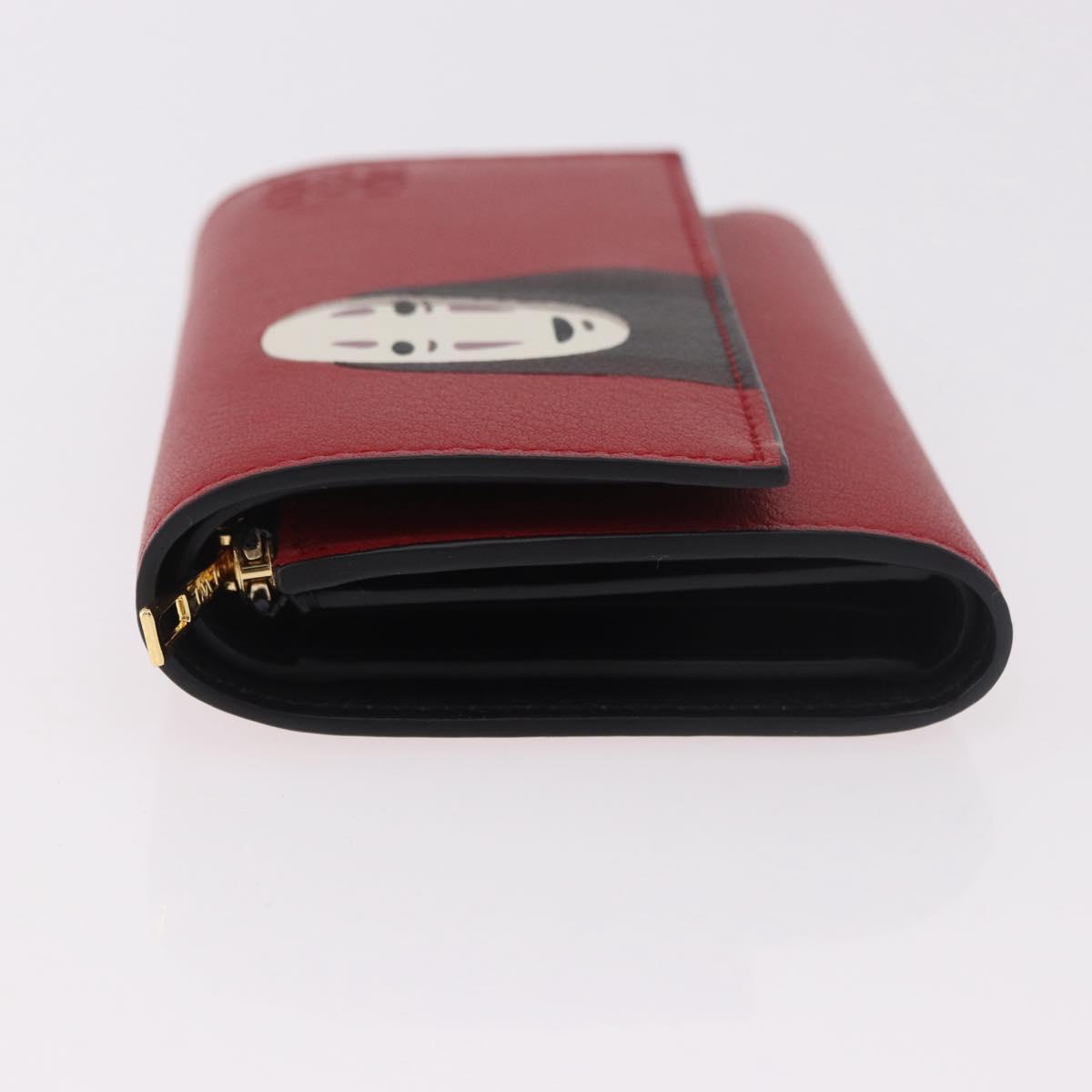 LOEWE Studio Ghibli No-Face Compact Wallet Leather Red Gold Auth 191680SM - Jerrillo image 4