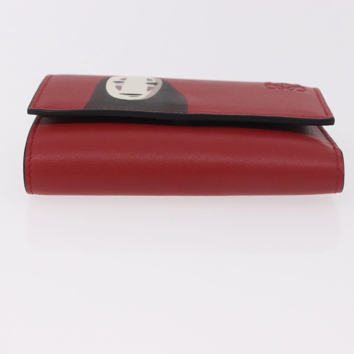 LOEWE Studio Ghibli No-Face Compact Wallet Leather Red Gold Auth 191680SM - Jerrillo image 6