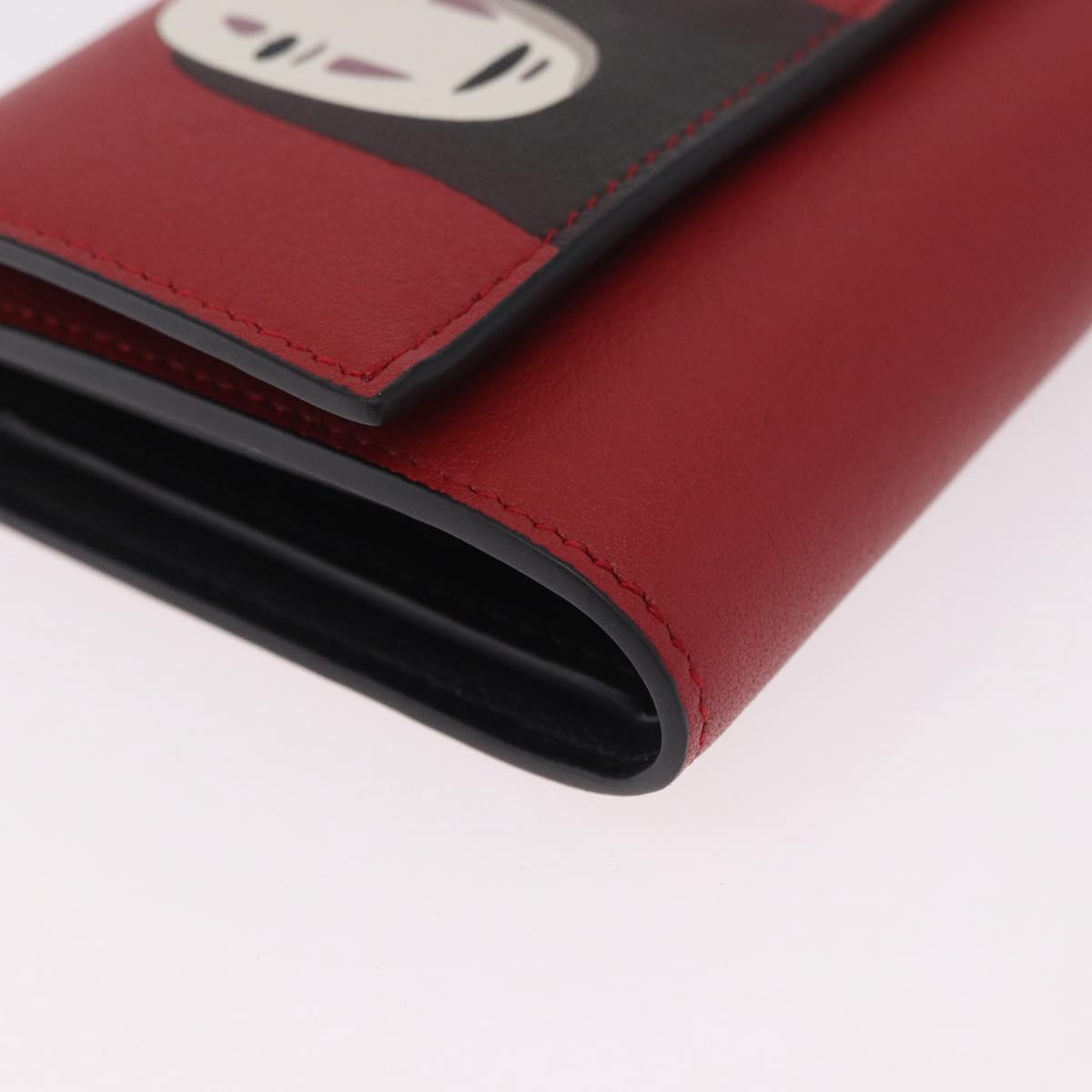LOEWE Studio Ghibli No-Face Compact Wallet Leather Red Gold Auth 191680SM - Jerrillo image 7