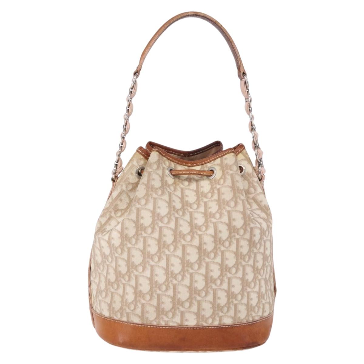 Christian Dior Romantic Chain Shoulder Bag PVC Beige Silver Auth 191704 - Jerrillo image 2