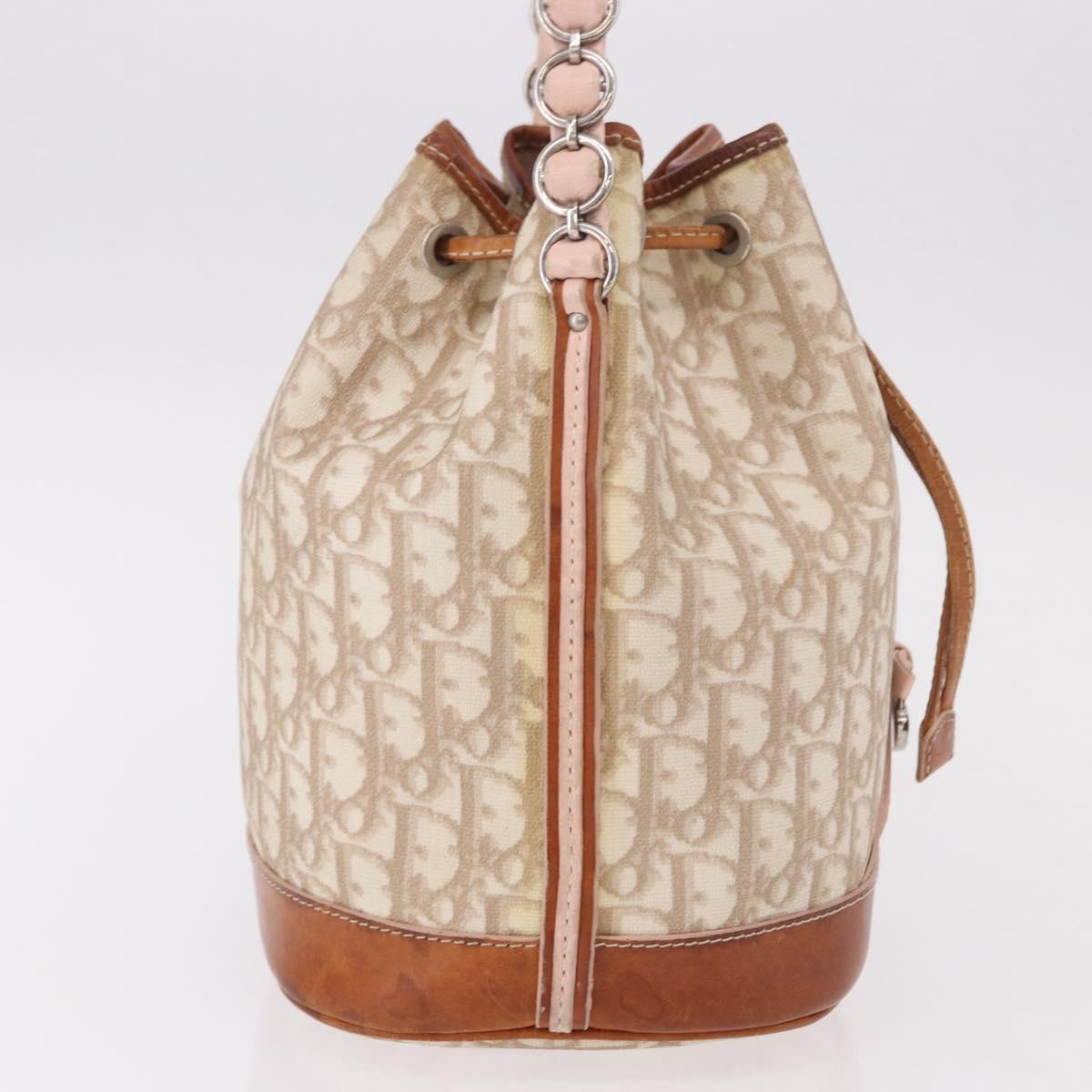 Christian Dior Romantic Chain Shoulder Bag PVC Beige Silver Auth 191704 - Jerrillo image 5