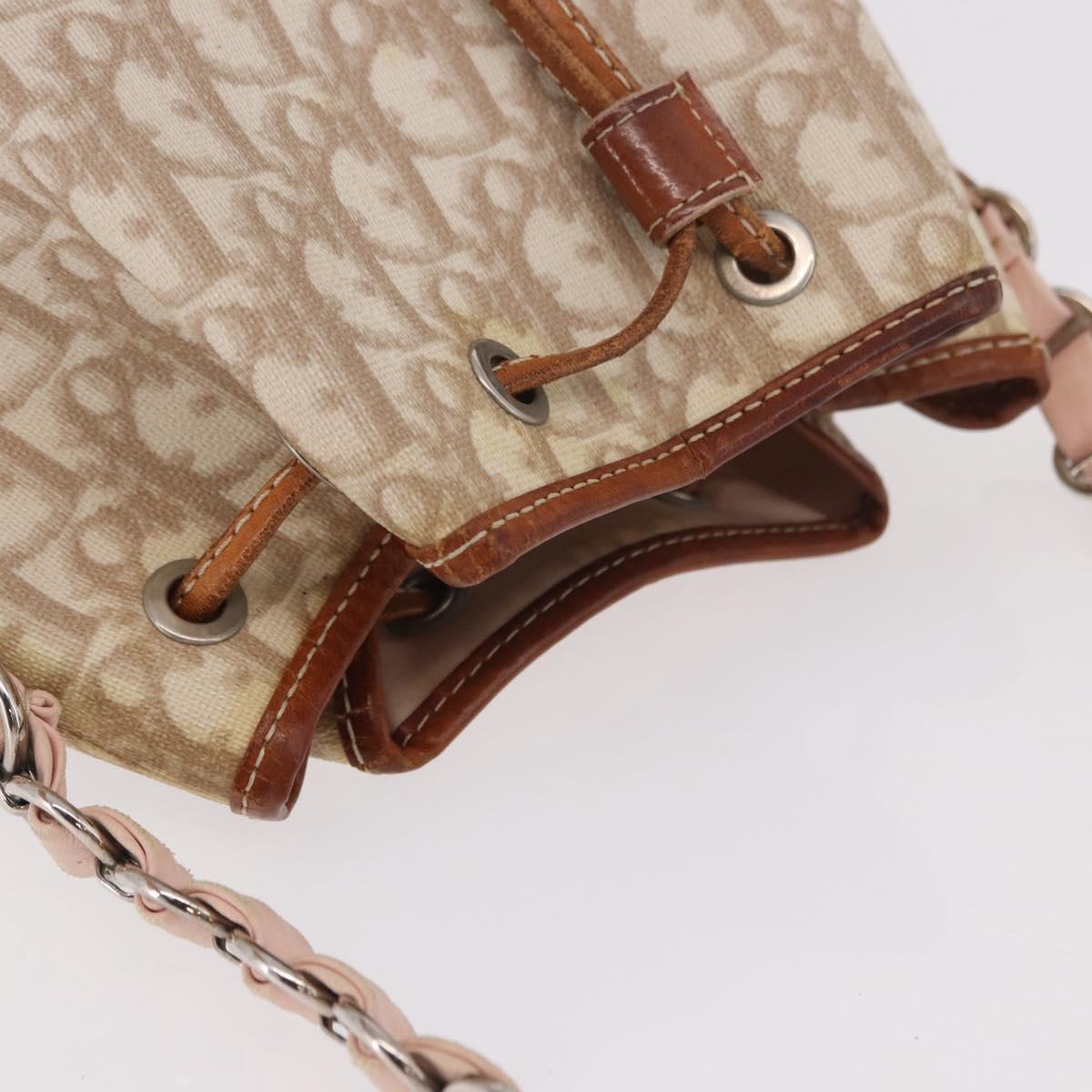 Christian Dior Romantic Chain Shoulder Bag PVC Beige Silver Auth 191704 - Jerrillo image 7