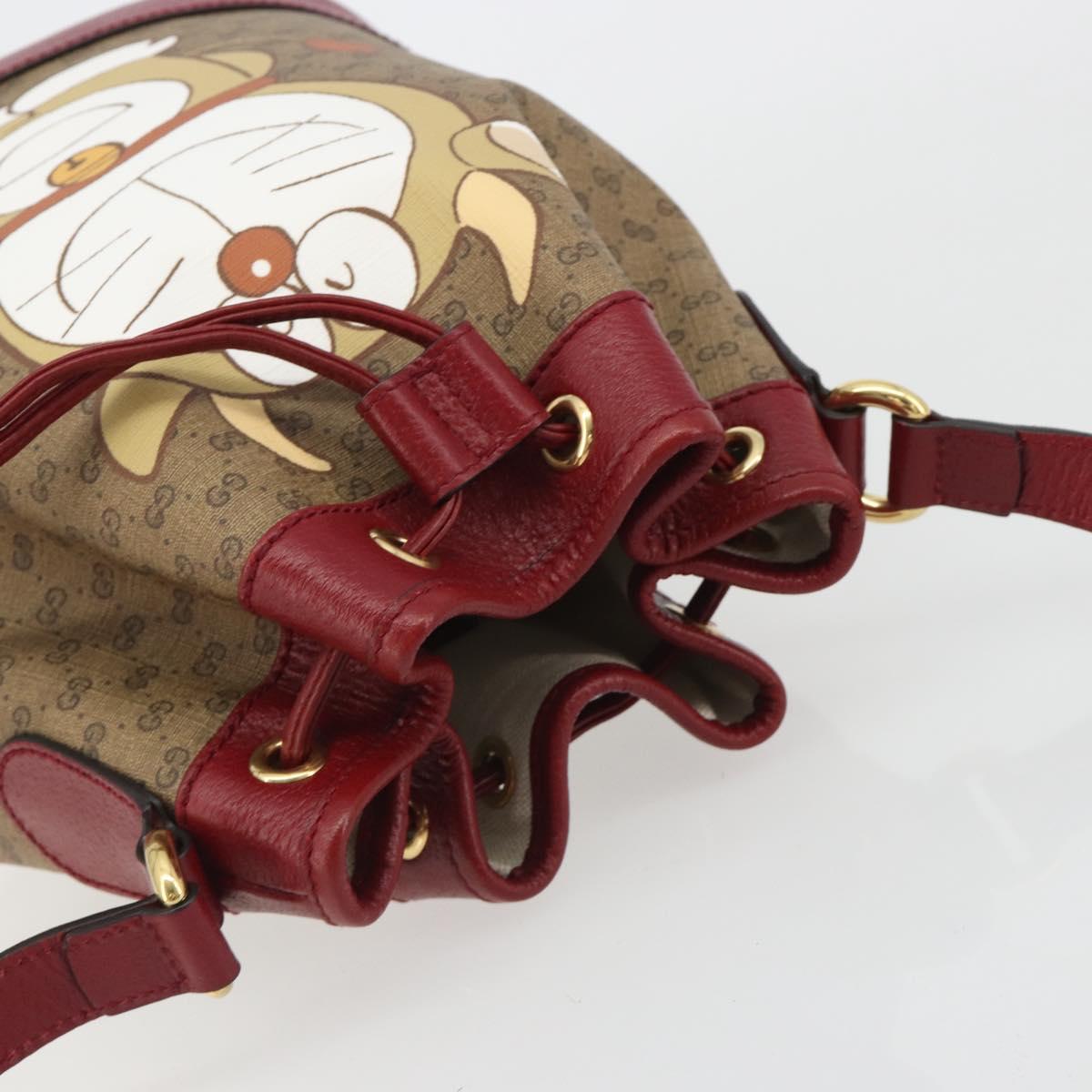 GUCCI Micro GG Doraemon Shoulder Bag PVC Beige Gold Tone 655597 Auth 191721SM - Jerrillo image 6