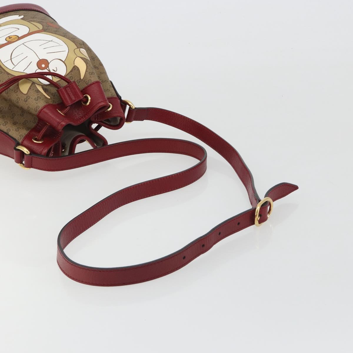 GUCCI Micro GG Doraemon Shoulder Bag PVC Beige Gold Tone 655597 Auth 191721SM - Jerrillo image 7